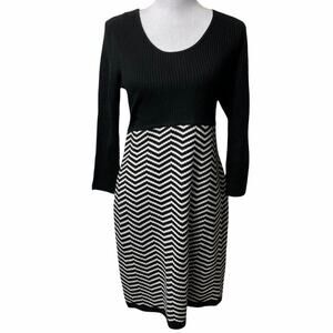 Studio One New York Black Women MEDIUM Striped Dress BRAND NEW NO TAGS